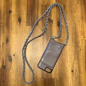 Bandolier brand pebble leather phone carrier